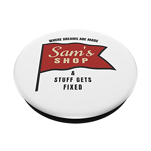 Divertido taller personalizado de la bandera de la tienda de Sam's Shop PopSockets PopGrip Intercambiable