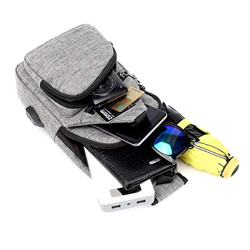 DIYARTS Sling Bolsos Casual Deporte Ligero Hombro Mochilas Con Interfaz Carga USB Para Escalar Al Aire Libre Viajar Senderismo Mochila Táctical Militar Camping Caza Para Mochilas Cruzadas (Negro)