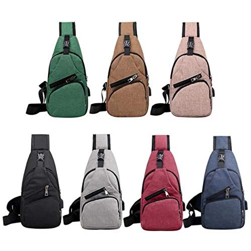 DIYARTS Sling Bolsos Casual Deporte Ligero Hombro Mochilas Con Interfaz Carga USB Para Escalar Al Aire Libre Viajar Senderismo Mochila Táctical Militar Camping Caza Para Mochilas Cruzadas (Negro)