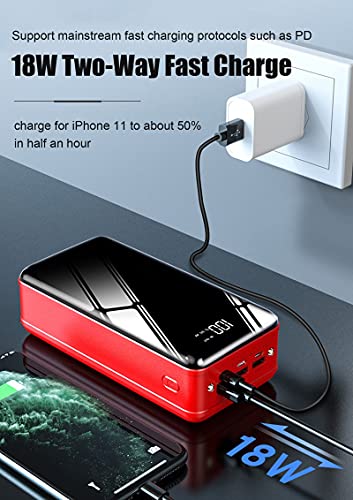 DNGDD Power Bank Cargador de teléfono portátil 50000mah Paquete de batería de Respaldo Externo de Alta Capacidad 4 Puertos USB Pantalla LCD de Carga rápida Powerpack de 3 entradas para iPhone SAMS