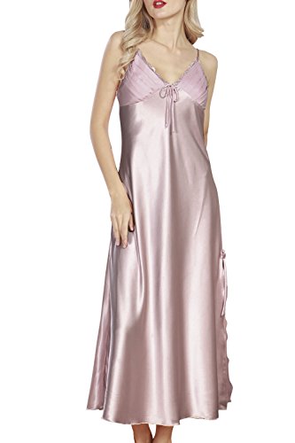 Dolamen Camisón para Mujer, Mujer Cordón largoCamisones Raso Satin Pijamas, lencería Spaghetti Strap Babydoll Satén Neglige Lencería Ropa de Dormir (Medium, Púrpura)