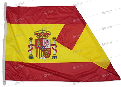 Domina Bandera España 225x150 cm en Tela náutico 115g/m², Bandera española 225x150 Lavable,Bandera de Espana 225x150 con cordón,Doble Costura perimetral y Cinta de Refuerzo