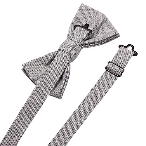 DonDon Pajarita de algodón para hombre de 12 x 6 cm ajustable y lista para usar - gris