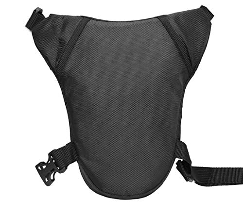 DQMEN Bolso de Pierna de Tela de Lona para Hombre Mujer, Bolso de Ocio o para Viajes Ciclismo Escalada Senderismo Camping Riding Bike Motorcycle Pack (Negro)