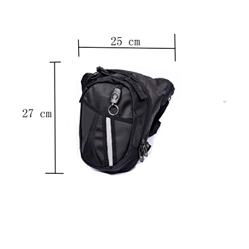 DQMEN Bolso de Pierna de Tela de Lona para Hombre Mujer, Bolso de Ocio o para Viajes Ciclismo Escalada Senderismo Camping Riding Bike Motorcycle Pack (Negro)