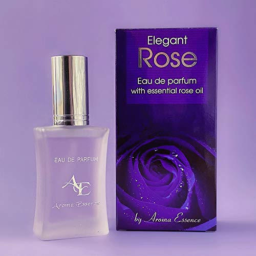 Eau de Parfum Mujer Elegant Rose 35ml, Aroma de rosa, jazmín, clavel, lirio de los valles y notas de cedro, Perfume enriquecido con Aceite Esencial de Rosa