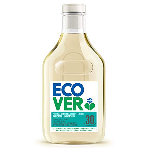 Ecover - Detergente líquido, universal, con perfume de madreselva y jazmín, Origen natural, para una ropa limpia, suave para la piel, 1,5 l, 30 lavados