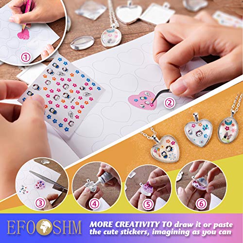 EFO SHM Manualidades Niños Cadena Collar Creativo Kit Manualidades Arts Crafts Materiales con 20 Collares, 4 Pulseras