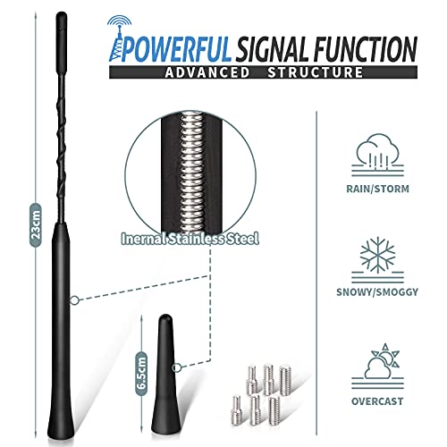 Eightwood® Antena Coche FM Dab Antena Radio Coche Universal 6.5cm + 23cm Antena Coche Universal Antena de Coche Repuesto con Fuerte Función de Recepción FM/Dab