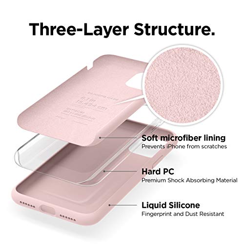 elago Silicona Líquida Funda Compatible con iPhone 11 (6.1"), Silicona Premium, Protección Funda Protectora 3 Tapas Estructura (Lovely Rosa)