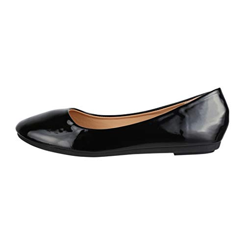 Elara Bailarinas Mujer Cómodo Laca Chunkyrayan JSZ2020-109 Black-37