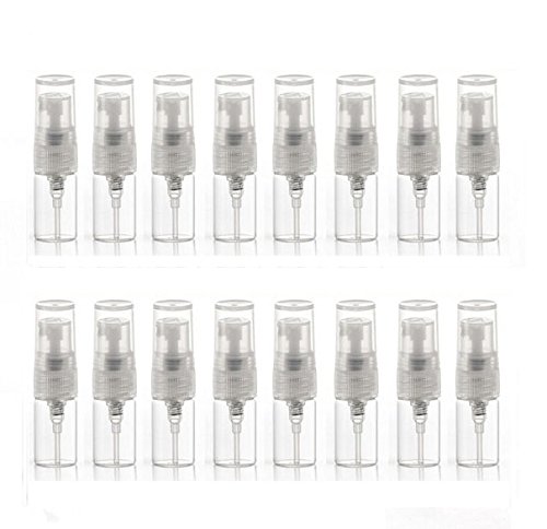 Elfenstall - 30pcs Mini Clear 2ml 5/8Dram Atomizador Vial Botella de Vidrio Spray Perfume Recargable Botella de Muestra Vacía Paño Limpio Libre 3ML Pipeta para Viajes Fiesta