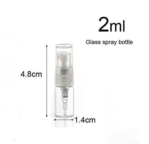 Elfenstall - 30pcs Mini Clear 2ml 5/8Dram Atomizador Vial Botella de Vidrio Spray Perfume Recargable Botella de Muestra Vacía Paño Limpio Libre 3ML Pipeta para Viajes Fiesta