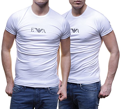 Emporio Armani 111267CC715, Camiseta Para Hombre, Blanco (Bianco/Bianco 04710), XX-Large, Pack de 2
