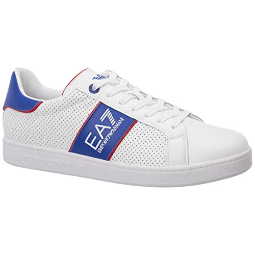 Emporio Armani EA7 Hombre Zapatillas White - baltimora - Racing Red 41 1/3 EU