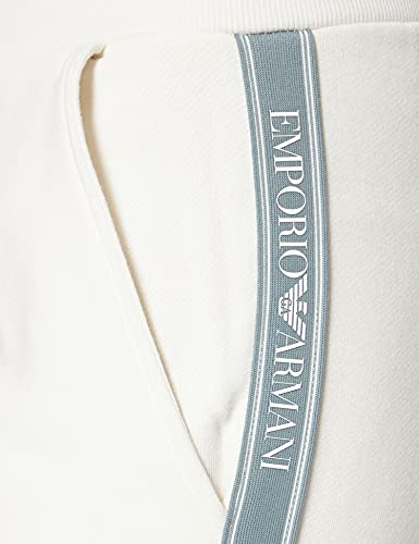 Emporio Armani Iconic Terry Pantalones de Chándal, Mujer, Blanco (Nieve), XS