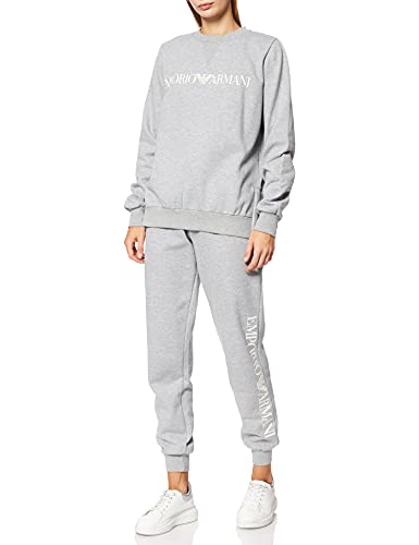 Emporio Armani Iconic Terry Suéter + Pantalones, Mujer, Gris Claro, L