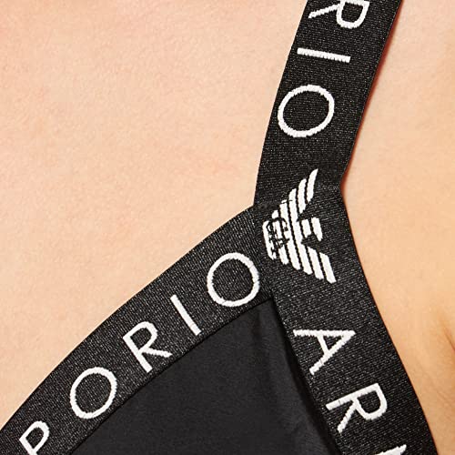 Emporio Armani Sporty Microfiber Sujetador Deportivo Triangular, Mujer, Negro, L