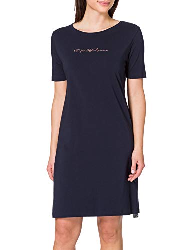 Emporio Armani Underwear Night Dress Basic Cotton Bata de Noche, Marine, S para Mujer