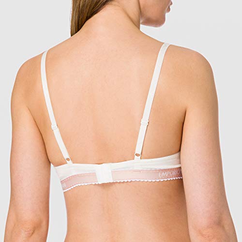 Emporio Armani Underwear Push Up Bra Remov.Pads Sustainable Cotton Lace Sujetador, Marfil, 90B para Mujer