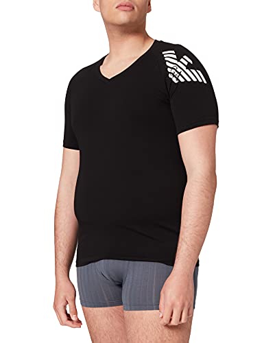 Emporio Armani Underwear T-Shirt Big Eagle Camiseta, Black, XL para Hombre