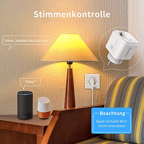 Enchufe Inteligente Wifi, Enchufe Conéctese Alexa/Google Home, Smart Plug 16A, Comando de Voz, Programa de Tiempo, Ahorro de Energía por Avatar Controls (4 PACK)