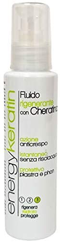 Energy Keratin Reconstructor y Protector Plancha y Secador de Cabello Profesional con Keratina, Thermo Protector100 ml, No contiene alérgenos, Made in Italy