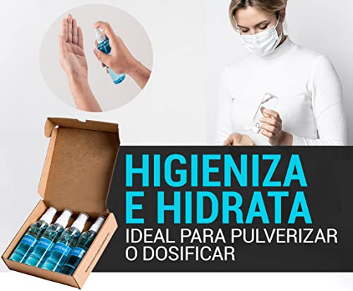 EQM SOLUCIONES QUÍMICAS | ECO-901 | 4X 100 ML | Loción Hidroalcohólica para manos | Eficacia certificada por laboratorio | 70% alcohol + glicerina vegetal (Sin aroma)