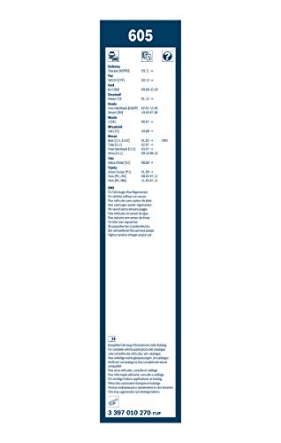 Escobilla limpiaparabrisas Bosch Twin 605, Longitud: 600mm/340mm – 1 juego para el parabrisas (frontal)