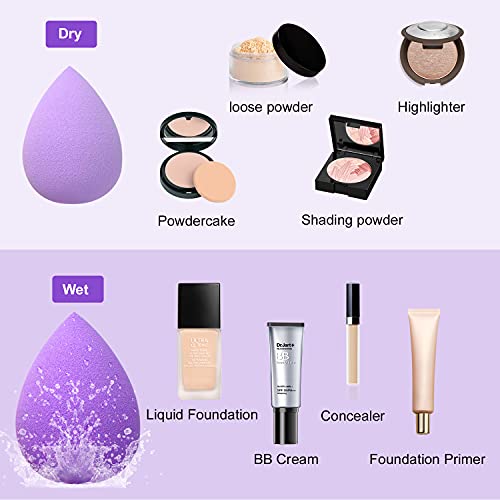 Esponja Maquillaje, PTN Essential 7 Piezas Set de Esponjas de Maquillaje, Sin Látex Facial Makeup Esponjas, Varias formas de Huevos de Maquillaje Adecuado para Crema Facial, Base, Corrector, Rubor