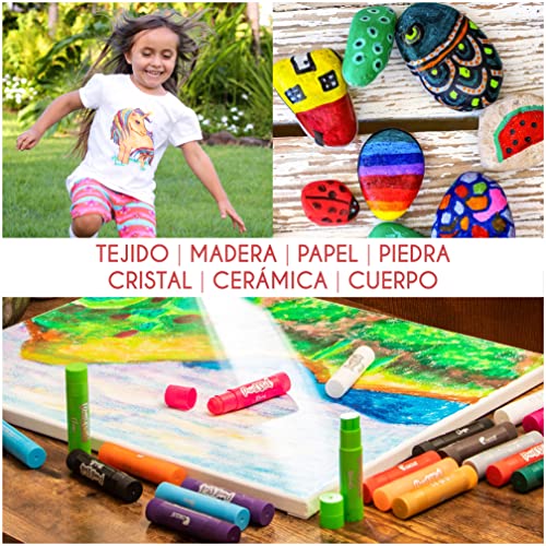 Estuche 30 Barras de Tempera Solida de Colores para Niños - Kit Pintura Niños y Bebes certificada CE - Kit de Arte Infantil - Sticks de Pinturas Niños para Papel, Cristal, Cartón...