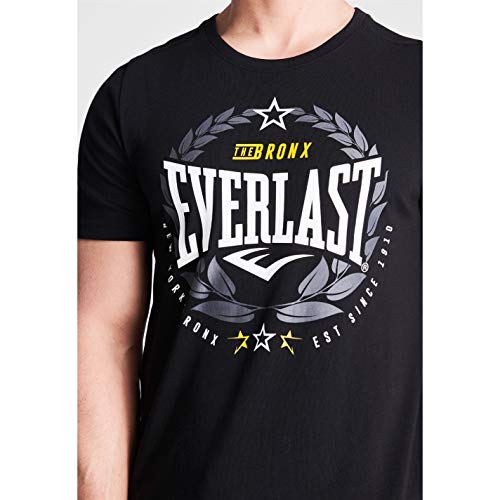 Everlast - Camiseta de cuello redondo para hombre, diseño de laurel Negro Negro ( S