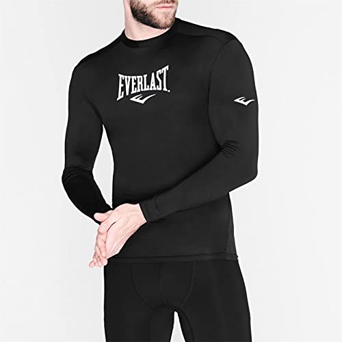 Everlast Hombre Top Camiseta Larga Capa Base Negro L