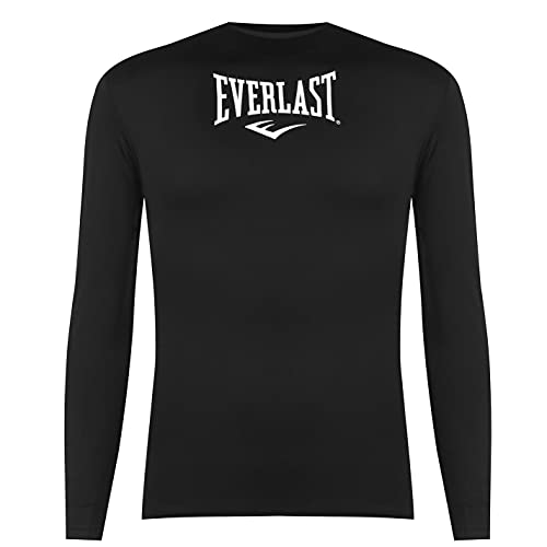 Everlast Hombre Top Camiseta Larga Capa Base Negro L