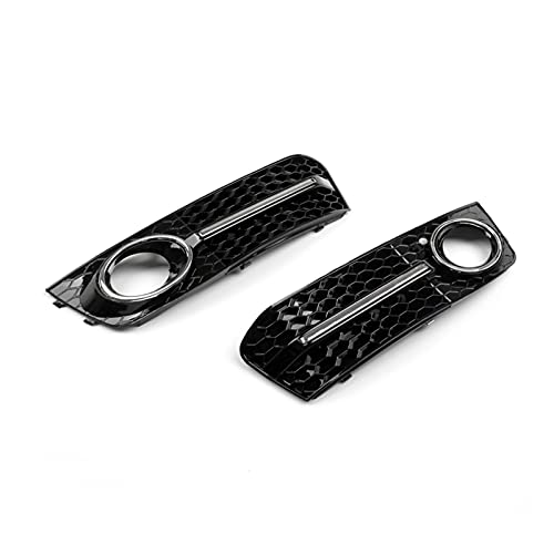 Exterior Parts Coche Frente Parachoques Niebla luz Peine Rejilla Parrilla Apta para: A4 B8 2009-2012 Izquierda Derecha Abdominales Piezas de plástico de Estilo S4 Racing Grill (Color : Black)