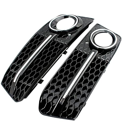 Exterior Parts Coche Frente Parachoques Niebla luz Peine Rejilla Parrilla Apta para: A4 B8 2009-2012 Izquierda Derecha Abdominales Piezas de plástico de Estilo S4 Racing Grill (Color : Black)