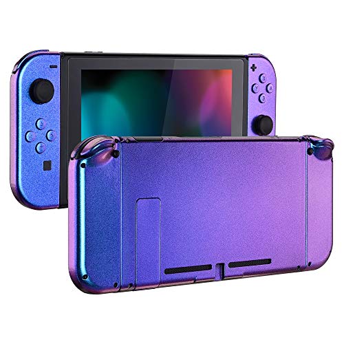 eXtremeRate Carcasa para Nintendo Switch,Funda Completa para Nintendo Switch Consola Joy-con Control Shell de Bricolaje reemplazable con Botón Completo (Camaleónica de Azul a Violeta)