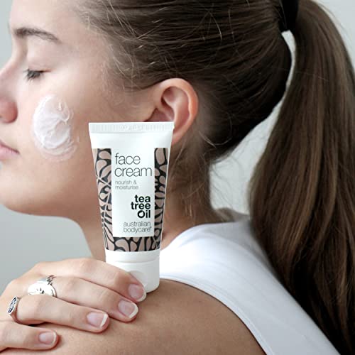 Face Cream Australian Bodycare, 50 ml | Crema hidratante facial para piel grasa y con espinillas, granos y acné | Con aceite de árbol del té australiano de y 100% puro
