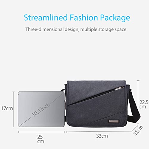 FANDARE Unisexo Bolso de Hombro Hombres/Mujeres Bolsos Bandolera Outdoor Bolsa de Mensajero Messenger Bag Estudiante Crossbody Bag Poliéster Negro