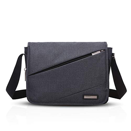 FANDARE Unisexo Bolso de Hombro Hombres/Mujeres Bolsos Bandolera Outdoor Bolsa de Mensajero Messenger Bag Estudiante Crossbody Bag Poliéster Negro