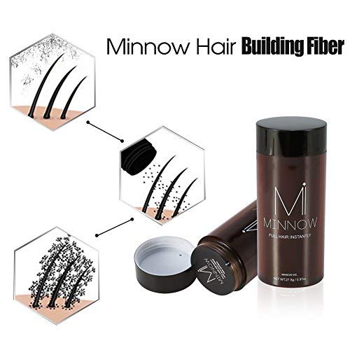 Fibras para la construcción del cabello, Polvos para el cabello Minnow 4 Tipos Mujeres Hombres Calvicie Corrector Engrosante Polvo para la construcción del cabello(Marrón Medio)