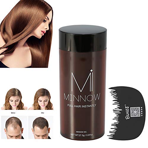 Fibras para la construcción del cabello, Polvos para el cabello Minnow 4 Tipos Mujeres Hombres Calvicie Corrector Engrosante Polvo para la construcción del cabello(Marrón Medio)