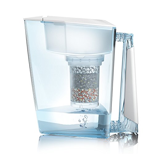 Filtro de agua MAUNAWAI® Premium Bio, incluye 1 jarra de agua + 1 cartucho filtrante y almohadilla de filtro (para 3 meses) - Blanco, filtro de agua potable + jarra con filtro
