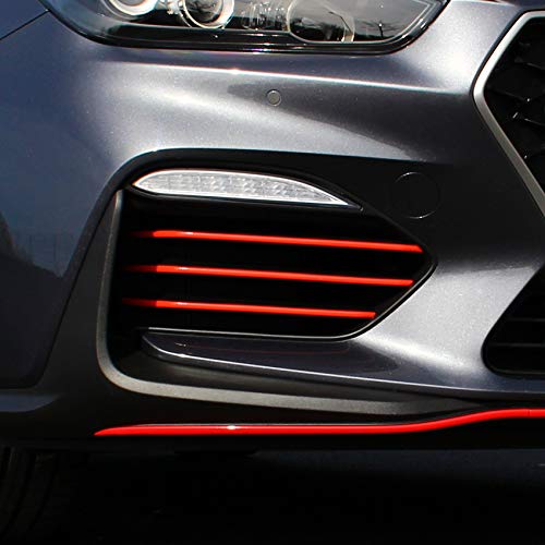 Finest Folia Designline D010 Juego de adhesivos decorativos para la rejilla del radiador o bastidor de entrada de aire del vehículo, pegatinas adaptadas, accesorios para el coche (rojo 031)