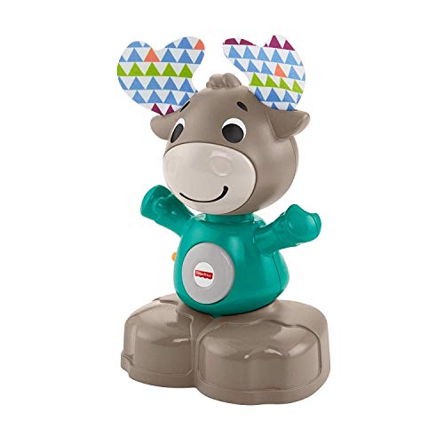 Fisher-Price-GHR20 Linkimals Musical Moose, Juguete Interactivo para bebé con Luces y Sonidos, Multicolor, 8 x 11.1 x 17.6 cm (Mattel GHR20)