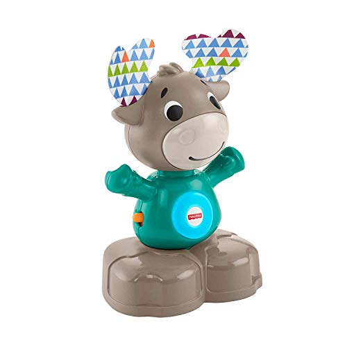 Fisher-Price-GHR20 Linkimals Musical Moose, Juguete Interactivo para bebé con Luces y Sonidos, Multicolor, 8 x 11.1 x 17.6 cm (Mattel GHR20)