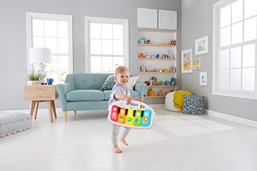 Fisher-Price Gimnasio Piano Pataditas superaprendizaje, manta de juego para bebé recién nacido (Mattel GXC37)