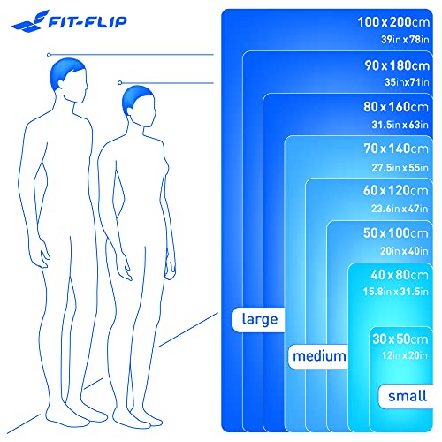 Fit-Flip Toalla Microfibra – en 11 Colores, 8 tamaños – Ultraligera y compacta – Toalla Secado rapido – Toalla Playa Microfibra y Toalla Deporte Gimnasio (30x50cm Azul - sin Bolsa)