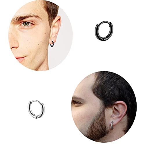 Flechazo 12 Piezas Triángulo Hombre Pendientes Acero Quirúrgico Aros Pendientes para Hombres Mujeres Ear Cuff Falso Piercing Oreja Anillo Joyería Set