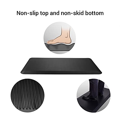 Flexispot Cómoda Plataforma antifatiga para Descanso de piernas, Estera para Estar de pie Frente a un Escritorio o Mientras se está en la Cocina, Color Negro